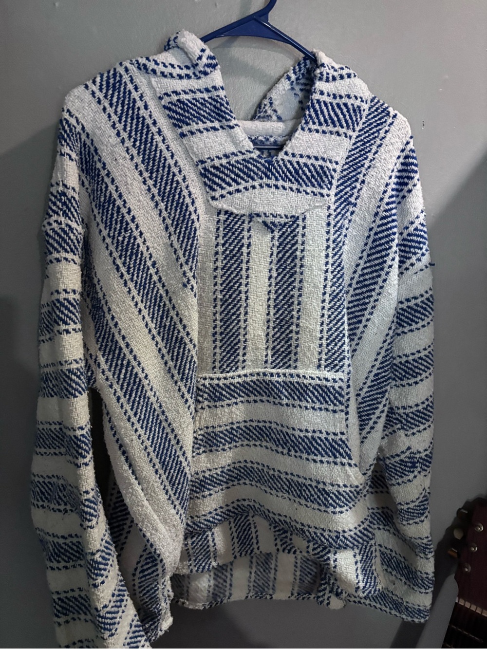 Blue & White Hooded Baja Jacket